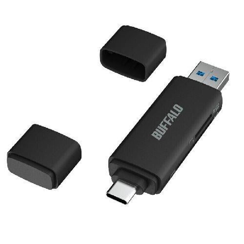 バッファロー(BUFFALO) BSCR130U3CBK USB3.2 Type-Cカードリーダー Type-C/Type-A接続 USB3.1 ・スマホ・タブレット対応