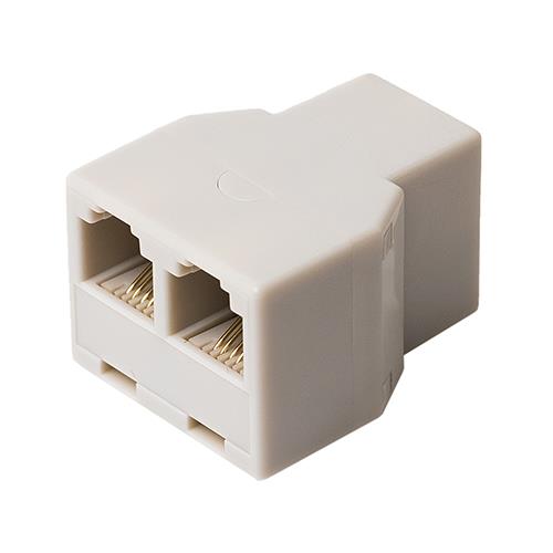 ミヨシ DA-41-WH(ホワイト) 電話機コード用 分配アダプタ ケーブル接続タイプ 6極4芯