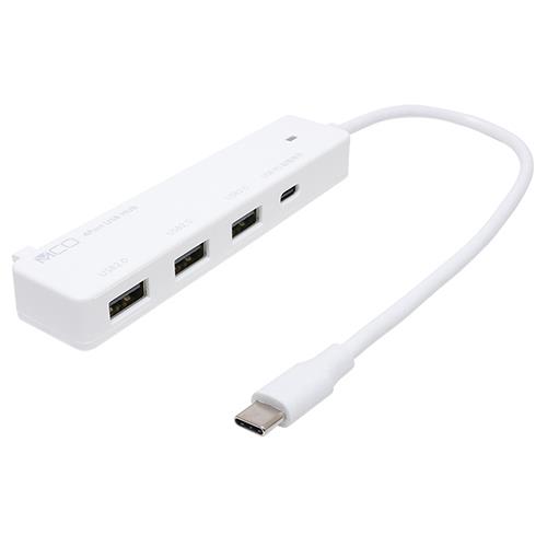 ミヨシ USH-CA20P/WH(ホワイト) USB PD充電対応 USB2.0ハブ