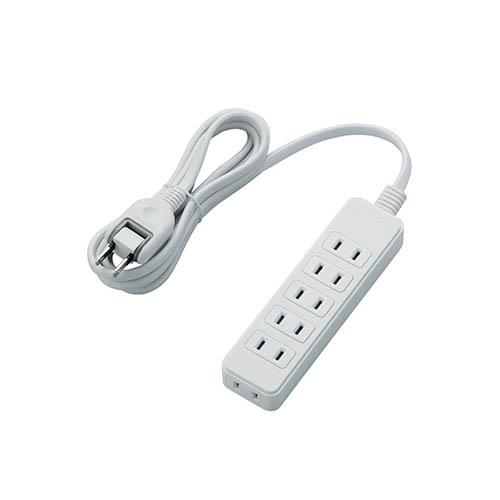 エレコム(ELECOM) T-S02-2620WH ホワイト 電源タップ 延長コード 2ピン 6個口 2m