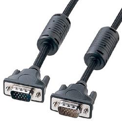 サンワサプライ KC-NMV30K ナイロンメッシュディスプレイケーブル アナログRGB 3m