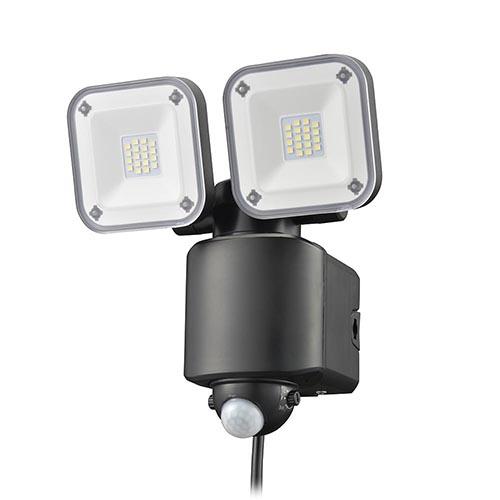 オーム電機(OHM) LS-A320W2 monban 防犯センサーライト 2灯コンセント式 3200ルーメン