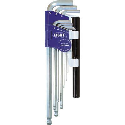 エイト TLS-9NP 六角棒スパナ テーパーヘッド エキストラロング パイプ付 セット