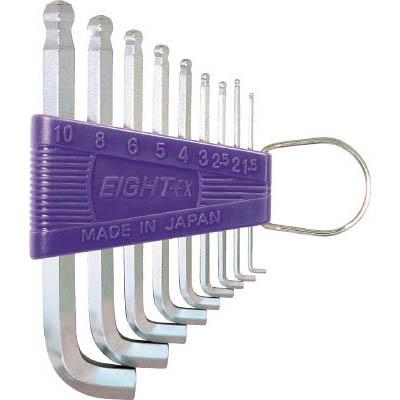 エイト TTR-S9 六角棒スパナ テーパーヘッド 標準寸法 特短 セット