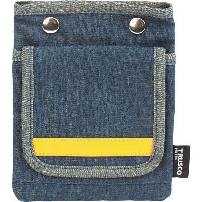 トラスコ中山 TDC-F201 デニムフラットケース フタ付き ブルー
