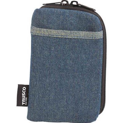 トラスコ中山 TDC-S101 デニムスマホケース 2ポケット ブルー