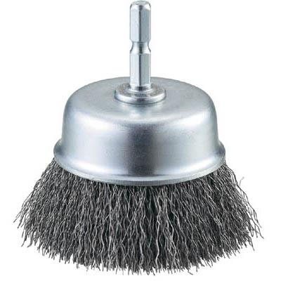 トラスコ中山 TB-6632-60 軸付カップブラシ φ65X軸6.35 鋼線 線径0.3