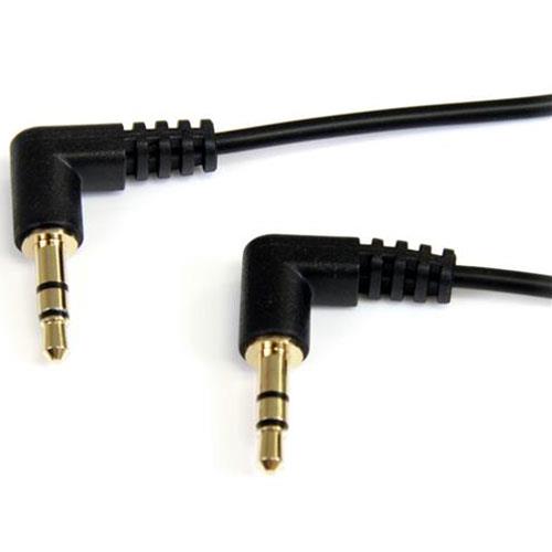 StarTech(スターテック) MU6MMS2RA(ブラック) 両端L型 スリム3.5mmステレオミニプラグオーディオケーブル 1.8m