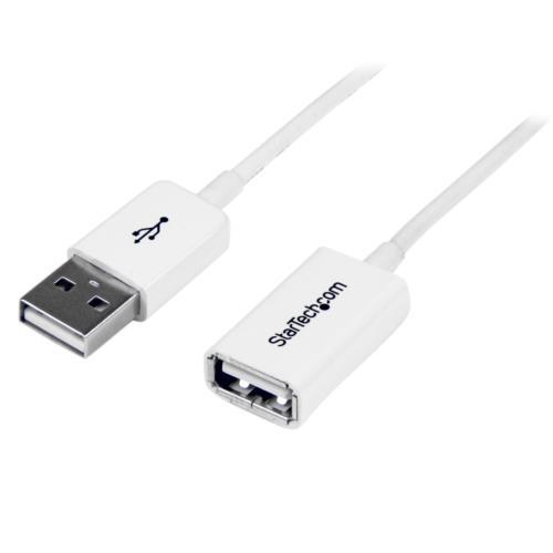 StarTech(スターテック) USBEXTPAA1MW(ホワイト) USB2.0 延長ケーブル 1m