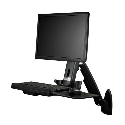 StarTech(スターテック) WALLSTS1 ﾌﾞﾗｯｸ ウォールマウント型昇降ﾃﾞｽｸ シングル1面モニターディスプレイアーム