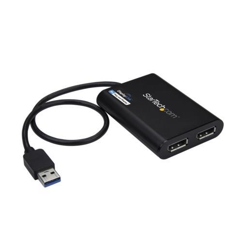 StarTech(スターテック) USB32DP24K60(ブラック) USB 3.0 - デュアルDPアダプタ 4K/60Hz