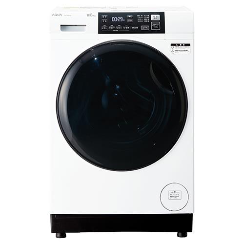 [配送/設置エリア 東京23区 限定]アクア AQW-D8R-L-W ホワイト まっ直ぐドラム2.0 まっ直ぐドラム2.0 左開き 洗濯8kg/乾燥4kg[標準設置料込]