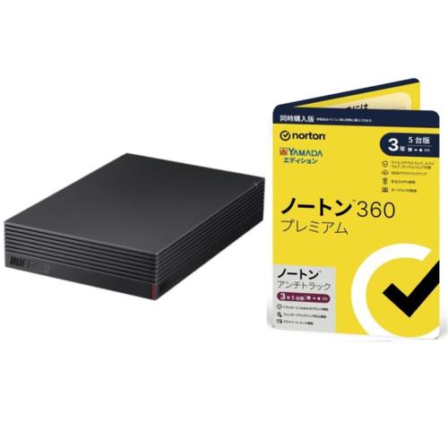 バッファロー(BUFFALO) HD-EDS6U3-BE 6TB + ノートン 360 ﾌﾟﾚﾐｱﾑ/ｱﾝﾁﾄﾗｯｸ 同時購入 3年5台版 ﾔﾏﾀﾞｴﾃﾞｨｼｮﾝ