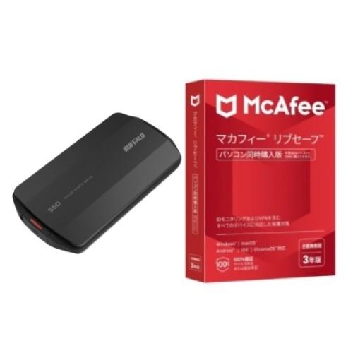 バッファロー(BUFFALO) SSD-PHP4.0U3-BA USB 3.2 Gen2 対応 外付けSSD 4TB + マカフィー リブセーフ 3年 同時購入版