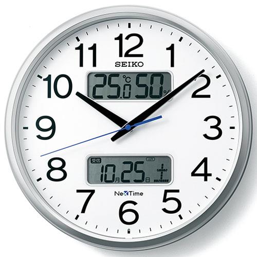 セイコー(SEIKO) ZS250S 銀色メタリック塗装 ネクスタイムシリーズ 電波掛け時計