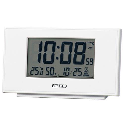 セイコー(SEIKO) SQ790W 白パール 電波目覚まし時計 温度 湿度表示付