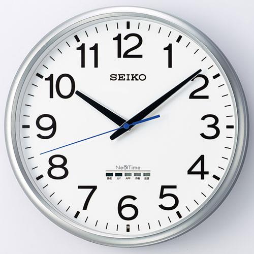 セイコー(SEIKO) ZS253S 銀色メタリック塗装 ネクスタイム 電波掛け時計