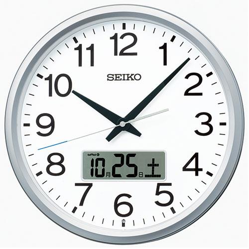 セイコー(SEIKO) PT202S 銀色メタリック塗装 電波掛け時計