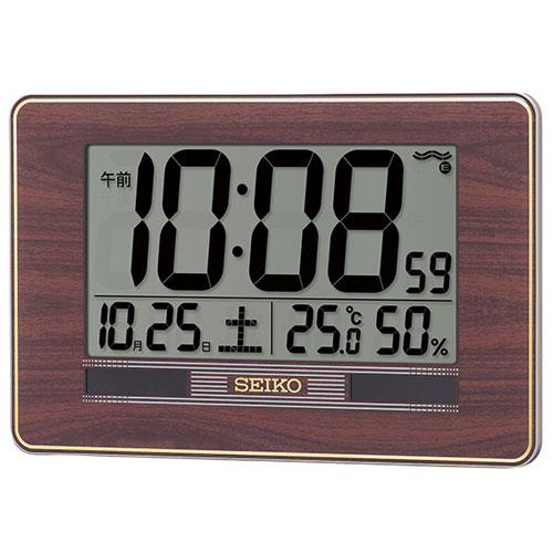 セイコー(SEIKO) SQ446B 茶木目模様 電波掛置兼用時計