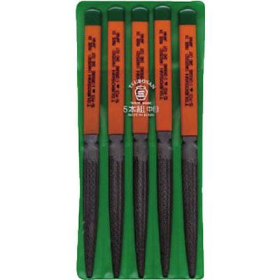 ツボサン HA005-02 組ヤスリ 5本組 半丸 中目