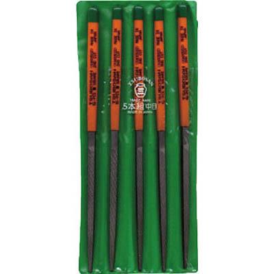 ツボサン SA005-02 組ヤスリ 5本組 三角 中目