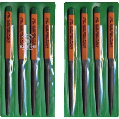 ツボサン HA008-02 組ヤスリ 8本組 半丸 中目