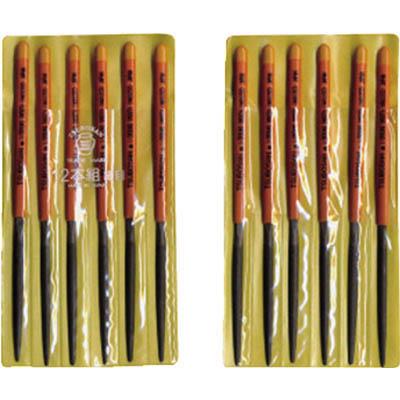 ツボサン HA012-03 組ヤスリ 12本組 半丸 細目