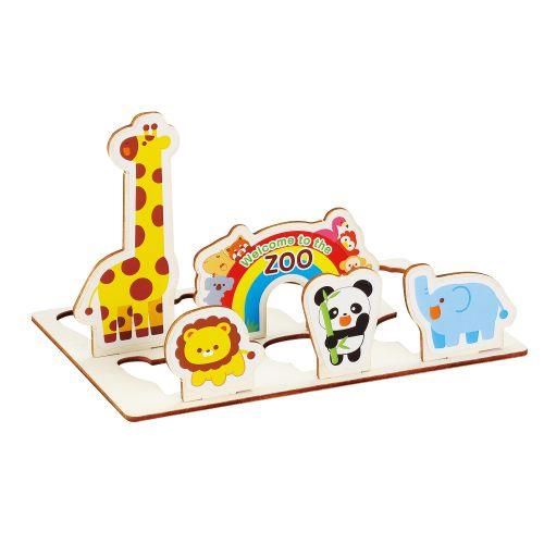アーテック 木製組製カードB6 わくわくどうぶつえん 11848 [木製玩具][木のおもちゃ][スタンド][絵あわせ][シール][オブジェ][ジオラマ]