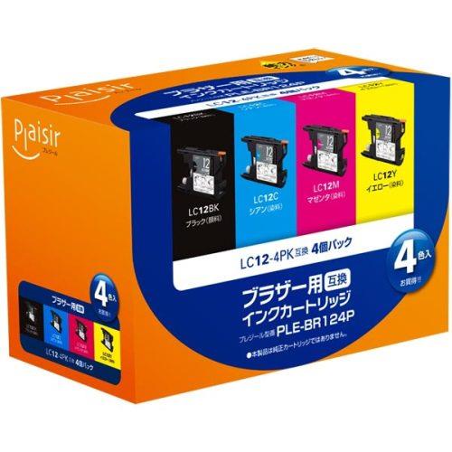 エレコム(ELECOM) PLE-BR124P プレジール ブラザー  LC124PK対応 汎用インクカートリッジ 4色パック