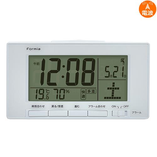 保土ヶ谷電子販売 HT-034RC(ホワイト) 電波デジタル時計