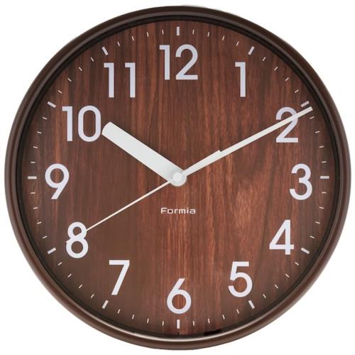 保土ヶ谷電子販売 HIC-006W-BR(ブラウン) インテリアアナログ 掛時計 Formia(フォルミア) 連続秒針 ポップ
