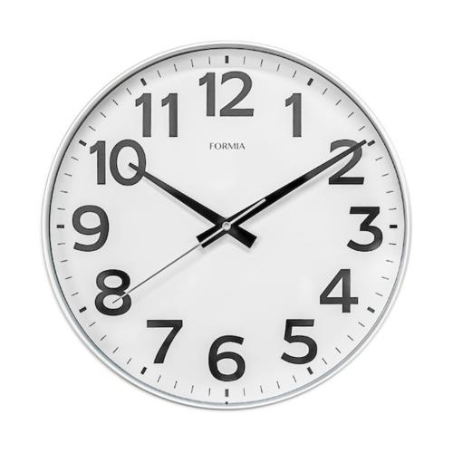 保土ヶ谷電子販売 HWC-018W-SV シルバー アナログ掛時計 FORMIA フォルミア 見やすい シンプル 連続秒針