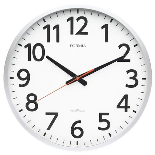 保土ヶ谷電子販売 HWC-025RC-SV(シルバー) アナログ電波掛け時計 FORMIA(フォルミア) 見やすい シンプル 夜間秒針停止