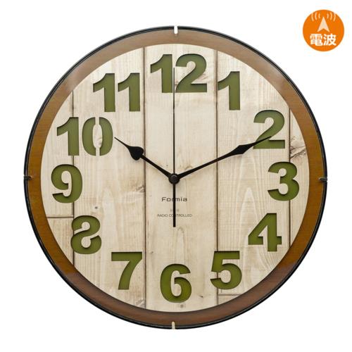 保土ヶ谷電子販売 HIC-009RC-BR ブラウン インテリアアナログ電波掛け時計 Formia フォルミア 夜間秒針停止 木目調 ポップ