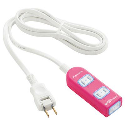 パナソニック(Panasonic) WHA2523NKP ピンク ザ･タップX 3個口 上挿し2･横挿し1 2m