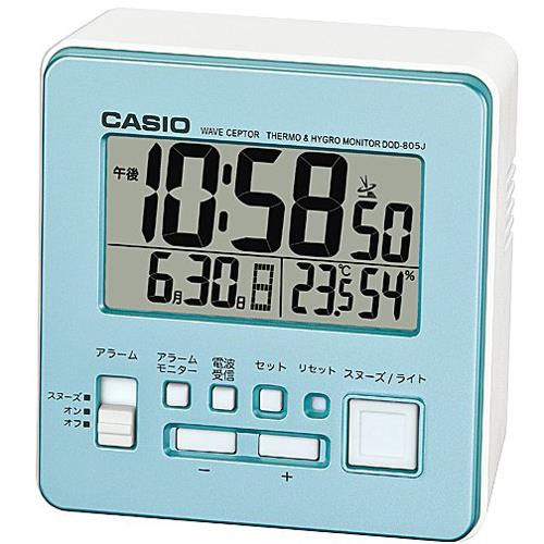 CASIO(カシオ) DQD-805J-2JF パールブルー 電波目覚まし時計 温湿度計付き