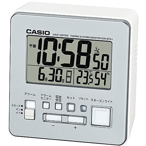 CASIO(カシオ) DQD-805J-8JF シルバー 電波目覚まし時計 温湿度計付き