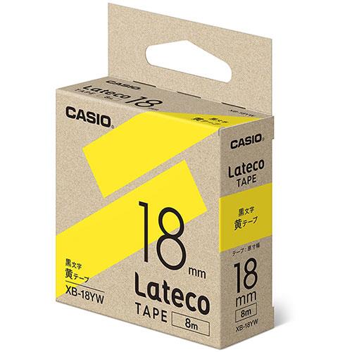 CASIO(カシオ) XB-18YW 黄 ラテコ 詰め替え用テープ 幅18mm