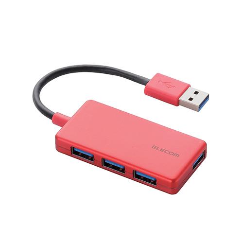 エレコム(ELECOM) U3H-A416BX-RD レッド 4ポートUSB3.0ハブ コンパクトタイプ