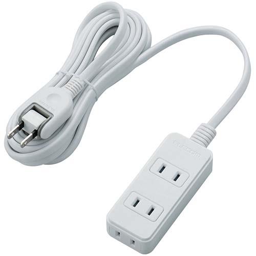 エレコム(ELECOM) T-S02N-2330WH ホワイト スイングプラグタップ 延長コード 2ピン 3個口 3m