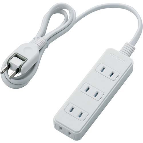 エレコム(ELECOM) T-ST02N-2410WH ホワイト シャッタータップ 延長コード 2ピン 4個口 1m