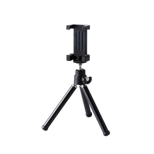 エレコム(ELECOM) PSTALBK(ブラック) スマートフォン用 コンパクト三脚 2段伸縮タイプ