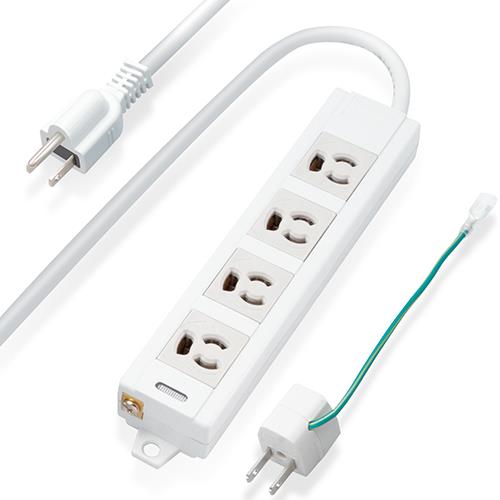 エレコム(ELECOM) T-ECOH34100NM グレー マグネット付抜け止めタップ 延長コード 3ピン 4個口 10m