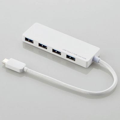 エレコム(ELECOM) U3HC-A429BWH ホワイト USB Type-C接続4ポートUSB3.1ハブ 15cm