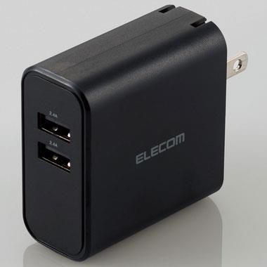 エレコム(ELECOM) MPA-ACU05BK(ブラック) 24W AF×2 AC充電器