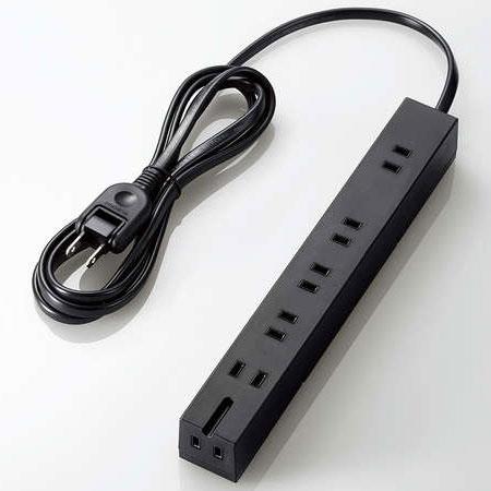 エレコム(ELECOM) T-KF01-2620BK(ブラック) 雷/回転機能タップ 延長コード 2ピン 6個口 2m