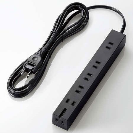 エレコム(ELECOM) T-KF01-2630BK ブラック 雷/回転機能タップ 延長コード 2ピン 6個口 3m