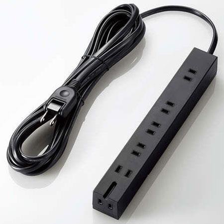 エレコム(ELECOM) T-KF01-2650BK ブラック 雷/回転機能タップ 延長コード 2ピン 6個口 5m