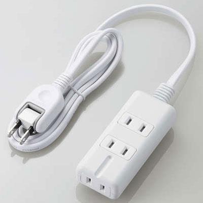 エレコム(ELECOM) T-KM01-2310WH ホワイト ほこり防止/雷ガード付タップ 延長コード 2ピン 3個口 1m
