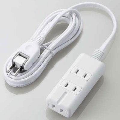 エレコム(ELECOM) T-KM01-2320WH ホワイト 雷ガード付磁石タップ 延長コード 2ピン 3個口 2m